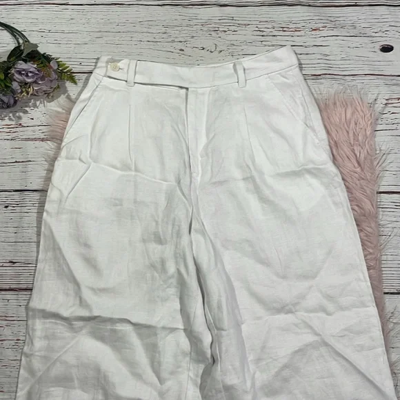 NWT Madewell White The Harlow Wide-Leg Pant in 100% Linen - Picture 9 of 11